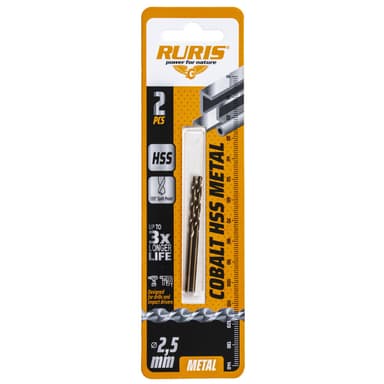 RURIS 2x vrták do železa Kobalt HSS 2,5mm